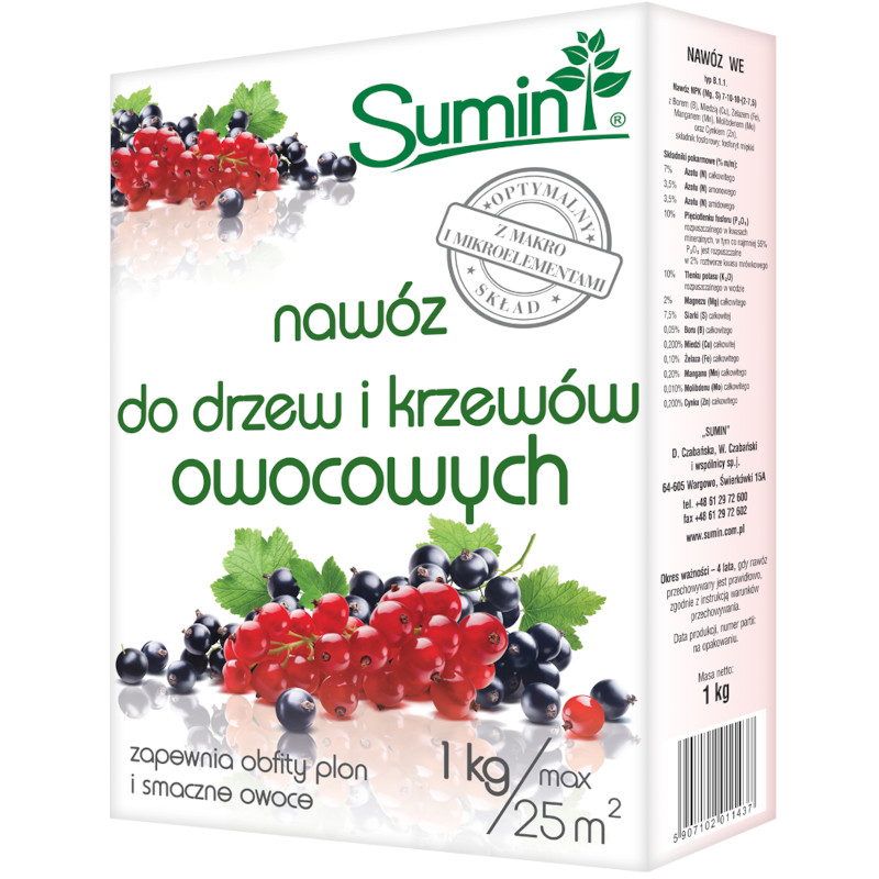Nawóz do drzew i krzewów owocowych 1kg / Sumin Nawóz do drzew i krzewów owocowych 1kg / Sumin
